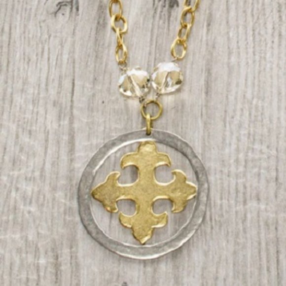 Brasilia Necklace - Maltese cross and circle pendant - Picture 1 of 3